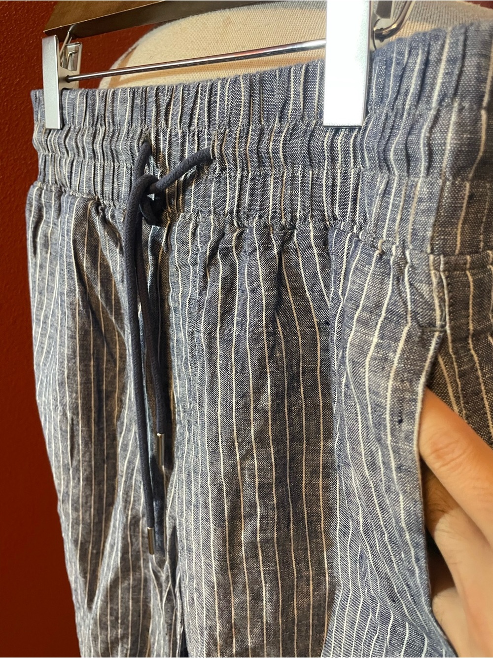 Quince Women’s 100% European Linen Mariner Chambray Stripe Breathable Set - Picture 6 of 9